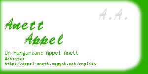 anett appel business card